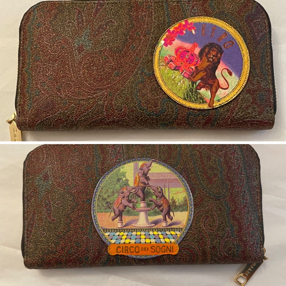 Brand New! RARE! ETRO Circus Of Dreams Wallet Elephant Lion Paisley